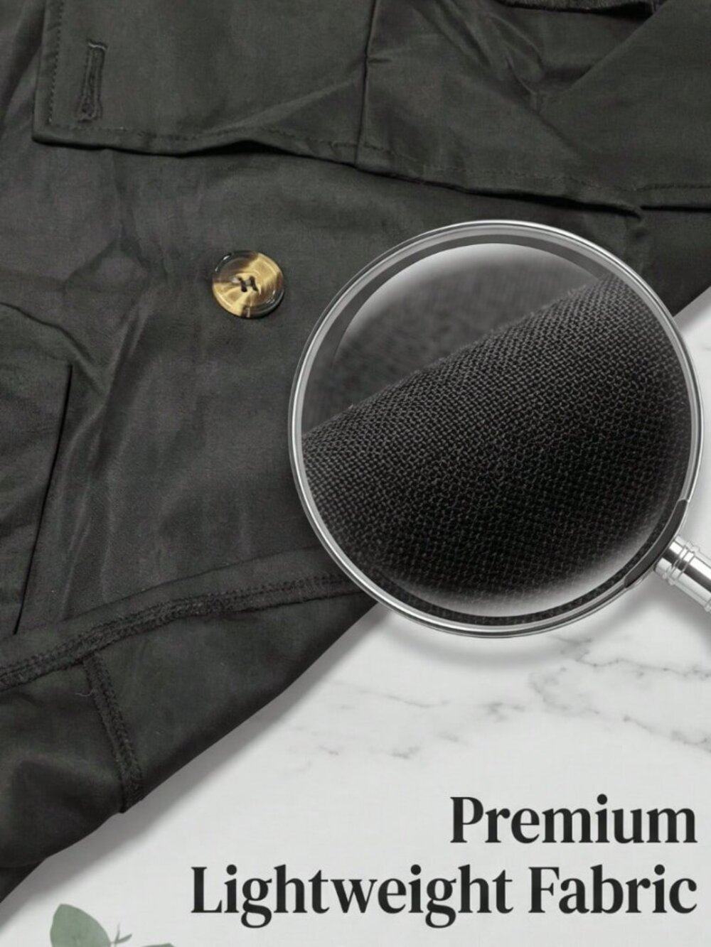 Black Casual Women's Double-Breasted Long Sleeve Jacket - Picture 7 of 7